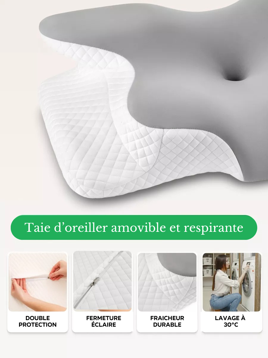 Oreiller ergonomic anti-douleurs aux CERVICALES