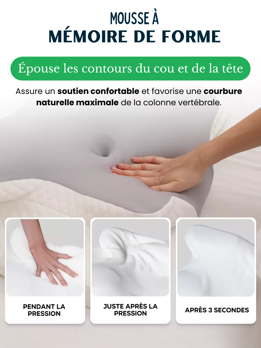 Oreiller ergonomic anti-douleurs aux CERVICALES